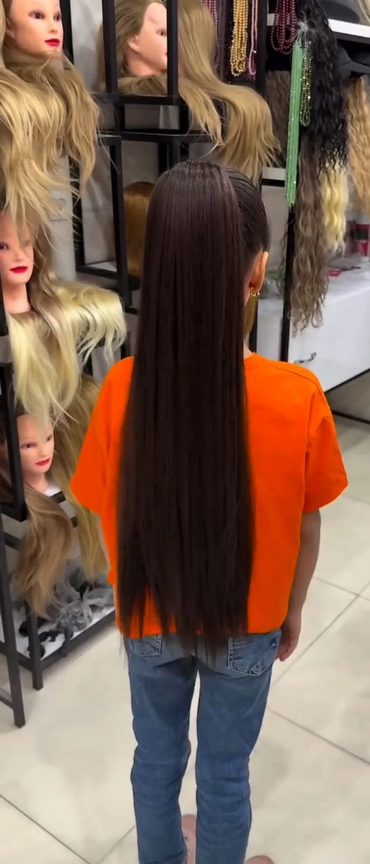 Long Hair Claw Clip Ponytail Elastic Band Extension