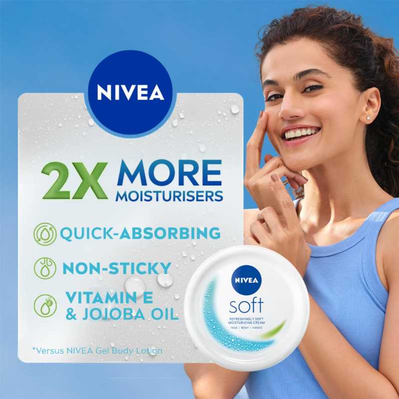 Nivea Soft Light Moisturizing Cream with Vit-E & Jojoba Oil for 24Hr Moisturization 300ml